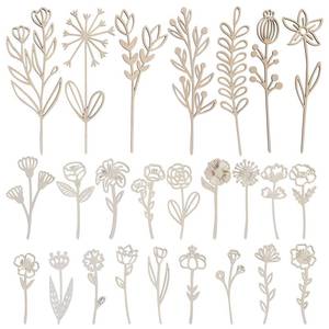 lot 42939 image: WANDIC 25Pcs Wooden Wildflowers Wall Decor,Hollow Flower Wood Chip Decoration DIY Decorative Ornaments for Commemoration Home Decoration and Present Giving - Retail $14