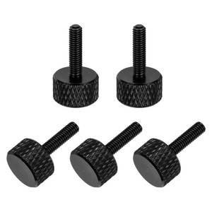 lot 42946 image: MECCANIXITY 5 Pcs M3x12mm Flat Head Knurled Thumb Screws, Solid Aluminum Alloy Fully Threaded Thumbscrew Bolts Fasteners for PC Computer Cases Graphics Card, Black - Retail $7