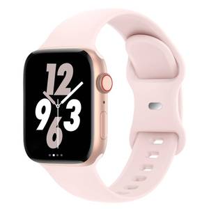lot 42962 image: Sport Band Compatible with Apple Watch 38mm 40mm 41mm 42mm 44mm 45mm 46mm 49mm, Replacement Soft Silicone Strap Wristbands for iWatch Series 1110987654321 Ultra SE Women Men, Light Pink - Retail $9