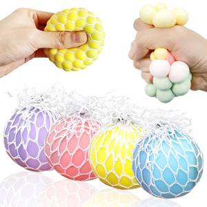 lot 42975 image: Stress Balls for Kids Fidget Toys Adults Mesh Grape Stress Ball (3Pack) Squishy Toys Fidget Squish Dough Ball Autism Sensory Toys for Autistic Children Stress Relief Toy Party Favors for 8-12 - Retail $16