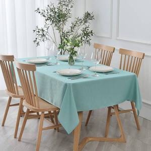 lot 49152 image: maxmill Textured Rectangular Tablecloth Water Resistance Antiwrinkle Spillproof Soft Jacquard Table Cloth for Dining Room, Buffet Banquet Parties and Holiday Dinners, 60 x 104 Inch, Turquoise - Retail $20