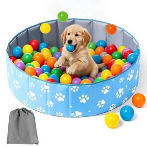 lot 49153 image: Large Dog Ball Pit, 40-Inch for All Types of Dogs and Cats, Foldable Ball Pit for Dogs Indoor and Outdoor Playpen, Party Toys Gifts (No Ball Included) - Retail $29
