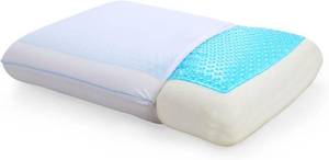 lot 49157 image: Cool Gel Cooling Pillow for Sleeping, Standard Size Cooling Memory Foam Pillow for Hot Sleepers, Reversible Ergonomic Design, Pressure Relief, Spine Alignment, Side, Back Contouring Support - Retail $63