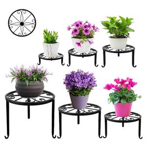 lot 62715 image: 6-Pack Metal Plant Stand,Heavy Duty Flower Pot Stands for Multiple Plant,Outdoor Anti-Rust Plant Pot Shelf, Round Plant Holder for OutdoorIndoor Planter, Living Room, Balcony Decor (4PACK white) - Retail $20