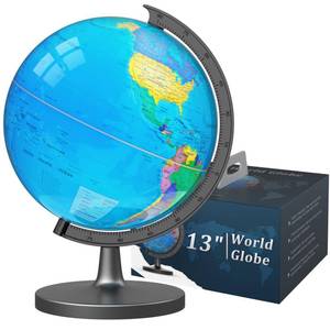 lot 62723 image: Voxelure 13 Globe for Children & Adults, Interactive World Globe for Kids with Stable Heavy Metal Base, HD Waterproof & Writable Surface, Educational STEM Learning Toy, Classroom Teaching Gift - Retail $40