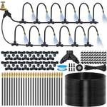 120Ft 1/4" Drip Irrigation System for Garden 26 Adjustable Copper Nozzles, Automatic Atomizing Sprinkler System for Outdoor Plants Raised Bed, Yard, Potted Plants & Lawn - Retail: $40