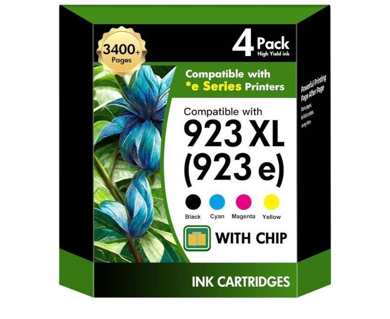 lot 19523 image: HP 923XL Compatible Ink Cartridge 4-Pack with Chip - Retail $25