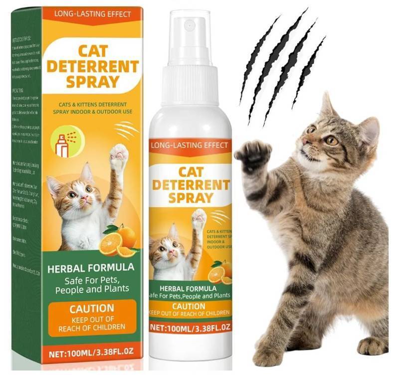 lot 19525 image: Cat Deterrent Spray Non-Toxic Anti-Scratch Formula 100ml - Retail $8