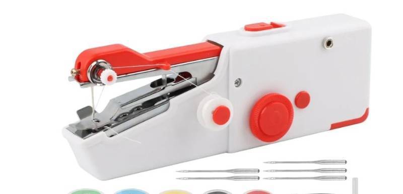 lot 19532 image: Mini Handheld Sewing Machine Kit with Accessories - Retail $15