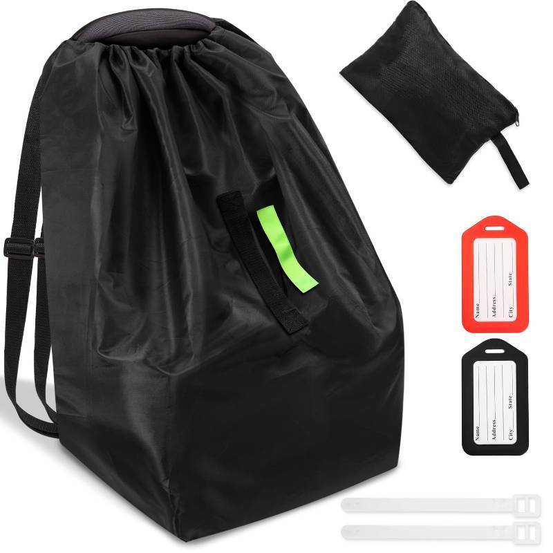 lot 25353 image: Sublaga Car Seat Bags For Airplane Travel, Durable Carseat Cover For Air Travel Car Seat Travel Bag with Shoulder Straps and 2pcs Luggage Tags For Airplane - Retail $15
