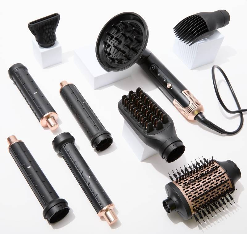 lot 25360 image: ion Luxe 8In1 Airstyler Pro, Interchangeable Hair Dryer & Curler for All Hair Types - Retail $200