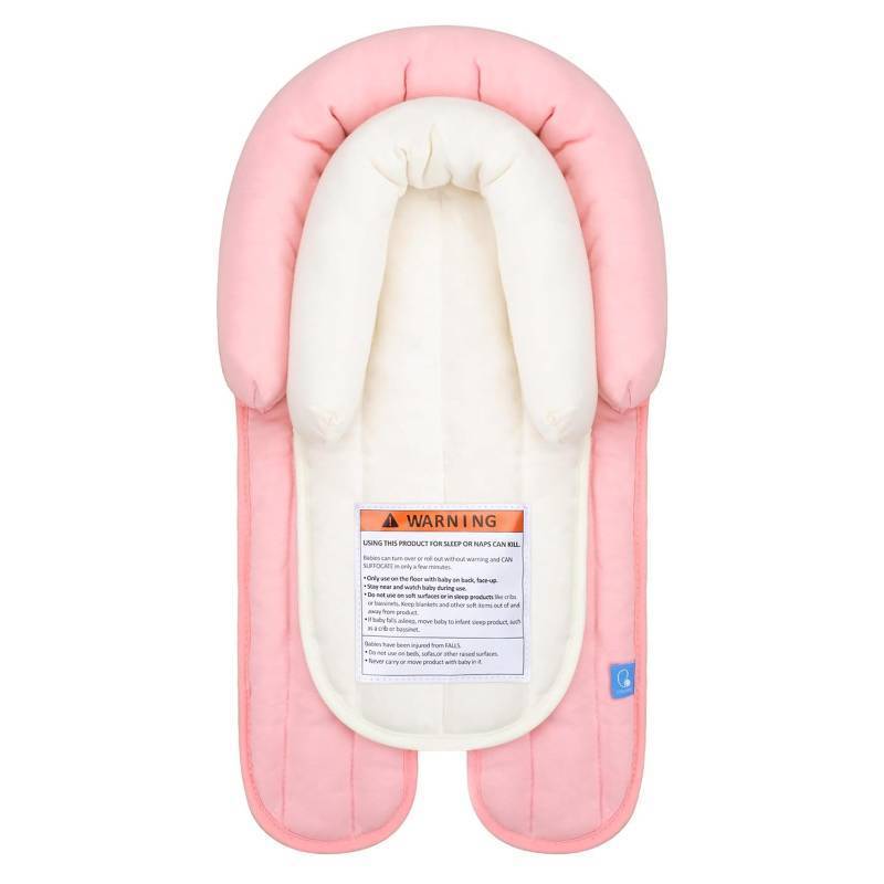 lot 27941 image: COOLBEBE Upgraded 2-in-1 Babybody Supports for Newborn Infant - Extra Soft Breathable Car Seat Insert Cushion Pad, Perfect for Carseat, Stroller, Swing, Bouncer, Pink - Retail $17
