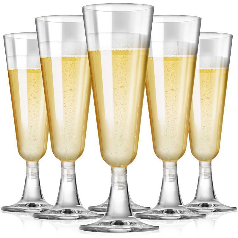 lot 27966 image: SUREHOME Plastic Champagne Flutes Disposable Champagne Glasses 19 Pack 5 Oz Clear Plastic Mimosa Glasses Acrylic Wedding Toasting Cups for Graduation Birthday Party Supplies 2026 Bar Cocktail Cups - Retail $10