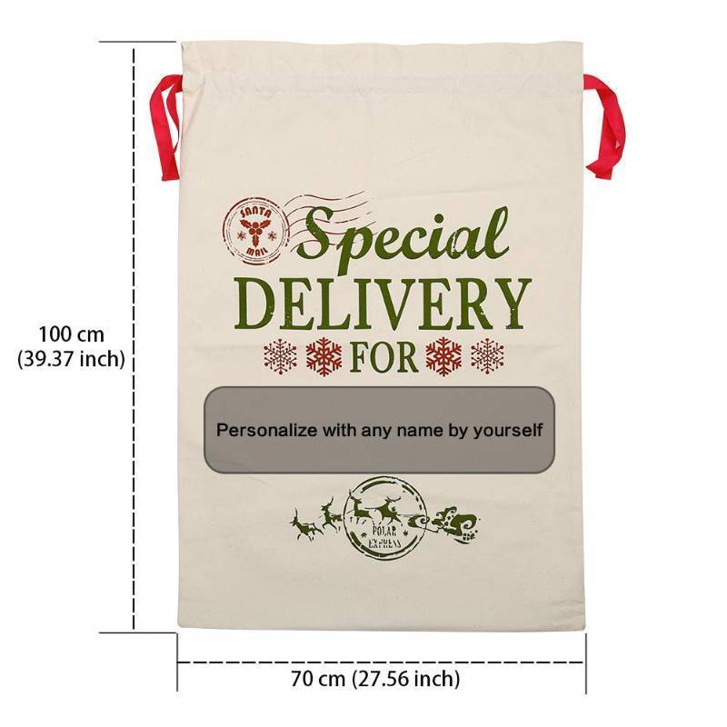 lot 42678 image: Skyocean Christmas Bag Santa Sacks For Gift Burlap Extra Large 19.7 X 26.8with Drawstring For Xmas Presents Stocking Stuffers Decorations & Holiday Party Favors For Kids Girl Boy (Large)