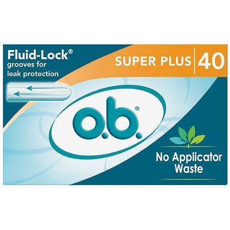 lot 24826 image: o.b. Original Tampons - Applicator-Free - Unscented - Super Plus - 40ct Boxes 3 Boxes for 120 Total - Retail $70