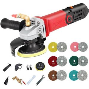 lot 9361 image: HaTur Wet Polisher 860 W  110 V Wet Buffer with 4 Diamond Polishing Pad Low-noise Stone Polisher Variable Speed Buffing Machine for Concrete, Marble, Granite, Ceramic Tile
