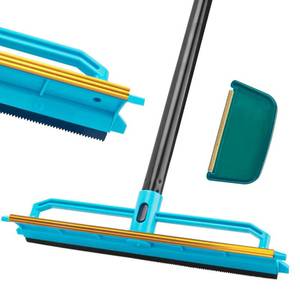 lot 9367 image: Ylebs Carpet Rake for Pet Hair Removal Tool, Reusable Pet Hair Remover Broom with 56 Long Handle, Cat & Dog Hair Carpet Scraper for Rugs Mats Couch - Retail $18
