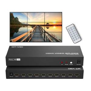 lot 9381 image: MT-VIKI Video Wall Controller 3x3, HDMI Video Wall Support UHD 4K Input & 1080P Output for 9 TV Splicing Display, 9 Channel Video Wall Processor - Retail $159