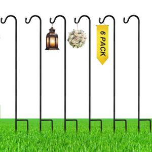 lot 25794 image: Yetene 6 Pcs 60 Inch Shepherds Hook for Outdoor Adjustable Bird Feeder Pole Metal Steel Shepard Hooks for Hummingbird Stand Feeder Pole for Garden Plant, Lantern, Hanging Wedding Decor - Retail $45