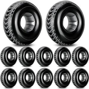 lot 25808 image: Rotatingpals 12 Pcs 7.87 Inches Mini Inflatable Tires Tubes Racing Car Party Supplies Blow up Tires Inflatable Decor Swimming Pool Floats for Race Car Themed Birthday Party Decorations - Retail $20