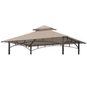 lot 25825 image: Eurmax USA High Performance Grill Gazebo Canopy Replacement Cover 5x8 BBQ Shelter Top Beige - Retail $30
