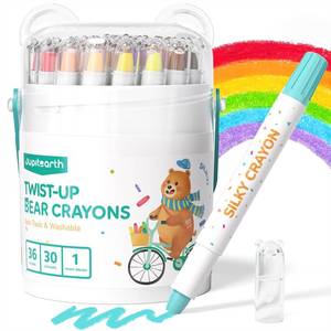 lot 25842 image: JUPITEARTH 36 Color Twist Crayons for Toddlers 1-3 and Kids 4-8, Non-Toxic Washable Crayons 2-4, Ultra-Silky Easy-Grip Art Supplies, Ideal Coloring Gift for Boys and Girls-USED - Retail $26