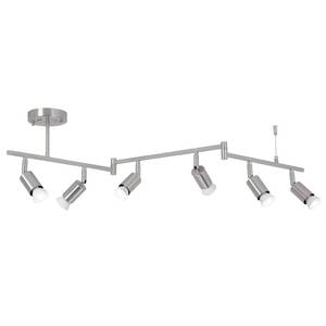 lot 25850 image: SEEBLEN 6-Light Nickel Track Lighting Fixture Ceiling, Modern LED Track Lighting with Flexible Foldable Arm and Rotatable Light Head, Adjustable Ceiling Light for Kitchen Islands, Dining Rooms - Retail $75