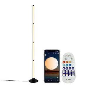lot 25859 image: YOSION Smart Floor Lamp, 5.3FT Height LED Standing Lamp with APPRemote Control, 2700K-6500K Dimmable Corner Light for Home, Living Room, Bedroom, Office - Retail $25