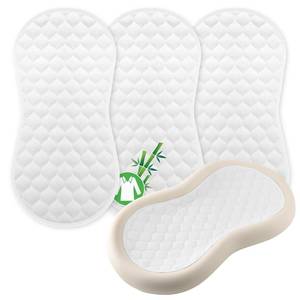 lot 25869 image: Organic Quilted Thicker Baby Changing Pad Liners 3 Pack Waterproof, Soft & Warm On Babys Back, Absorbent, Non-Slip, Machine Washable Reusable Diaper Change Mats Liners Fits Peanut Changing Table Pads - Retail $22