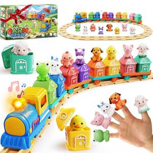 lot 25898 image: Toddler Boy Girl Toys 1-2-3, Train Set for Toddlers 2-4 with Music & Light, Toys for 1 2 3 Year Old Boy Girl, Counting Matching Sorting Montessori Learning Toy, 1 2 3 Year Old Boy Girl Birthday Gifts - Retail $24