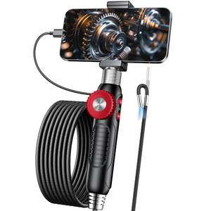 lot 25899 image: Two-Way Endoscope Camera with Light 360°Rotation,1080P HD,Borescope for iPhone IP67 Waterproof Automotive Engine Plumbing HVAC Inspection 6.2 mm Lens Industrial - Retail $69