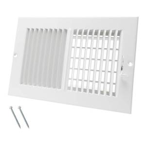 lot 43186 image: 10 x 6 Inch Duct Opening Air Vent Covers for Wall or Ceiling - High Airflow 2 Way Steel Ventilation - Adjustable WallCeiling Register, 11-34 Inch x 7-34 Inch Overall Dimensions - Retail $18