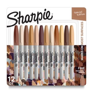 lot 43194 image: Sharpie Permanent Markers  Portrait Colors  Fine Point  Assorted  12 Count - Retail $37