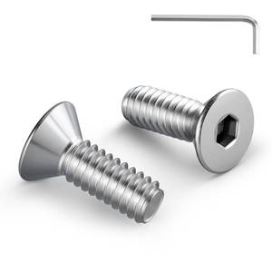 lot 43195 image: BNUOK 14-20 Bolt, 14-20 x 1 Inch Flat Socket Head Screws 50Pcs, 304 Stainless Steel 18-8 Countersunk Bolts, Full Thread, with Hex Spanner - Retail $10