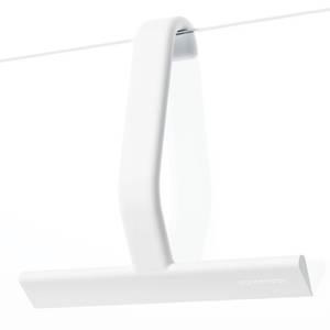 lot 43206 image: dancemoon JustHang Shower Squeegee for Glass Doors, All-One-Piece Award-Winning Silicone Squeegee with Built-in Hook for Bathroom, Window, Mirror, Tile Wall,Car, Streak-Free Cleaner Tool,10-Inch White - Retail $25