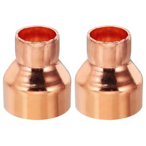 lot 43219 image: PATIKIL 1 14 to 34 ID Copper Reducer, 2pcs 99.9% Pure Copper Reducing Coupling Pressure Fitting Pipe Tube Connector Adapter with Sweat Solder Connection for HVAC Refrigeration System - Retail $16