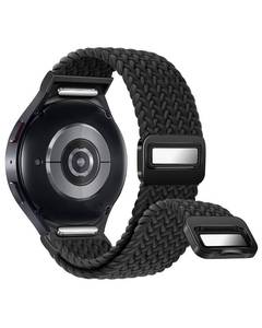 lot 43221 image: One Click No Gap Braided Bands Compatible with Samsung Galaxy Watch 7 6 4 5 FE Band 40mm 44mmGalaxy Watch 6 4 Classic 47mm 43mm 42mm 46mmWatch 5 Pro 45mm, 20mm Elastic Nylon Sport Strap Men Women - Retail $7