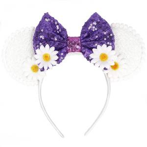 lot 43227 image: FACHPINT White Mouse Ears, Daisy bow Mouse Headband for Adult, Cute Mouse Ears Headband for Amusement Park Birthday Party Cosplay Accessories - Retail $10