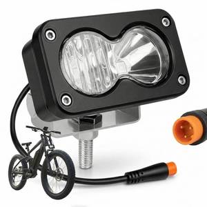 lot 43235 image: Baja Style Light Ebike Headlight for Ridstar Q20Q20 LiteQ20 Pro, 3-Pin Julet IP68 Waterproof Off-Road Front Lamp Connector 12V-60V Wide Voltage Compatible Head Lamp for Ebike, Motorcycle & ATV - Retail $37