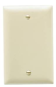 lot 43260 image: Legrand Pass & Seymour TP13I Trademaster Mid-Size Unbreakable Nylon Wall Plate, 1 Gang, One Blank Box Mount Cover, Ivory (1 Count) - Retail $2