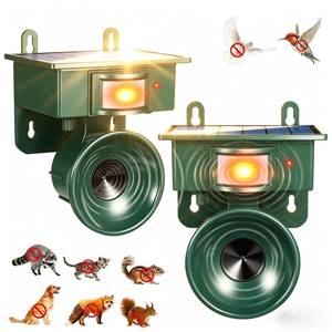 lot 43280 image: 2026 Solar Ultrasonic Bird Repellent Outdoor,2 Pack Woodpecker Deterrent for House,Bird Deterrents for Outside Goose Pigeon Sparrow Repeller Scare Devices Weatherproof,Keep Birds Away Porch Patio Yard - Retail $60