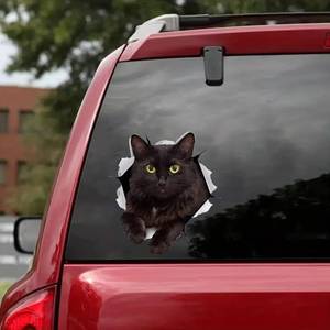 lot 43283 image: 2 pcs 3D Black Cat Funny Car Bumper Sticker,6 Inch Vinyl Decal, Waterproof,Die-Cut for Cars,Windows,Laptops - Retail $7