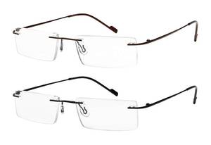 lot 43286 image: Success Eyewear Reading Glasses 1Pair Rimless Ultra Lightweight Readers for Men and Women Set of Shiny Brown and Shiny Black 2.75 - Retail $15