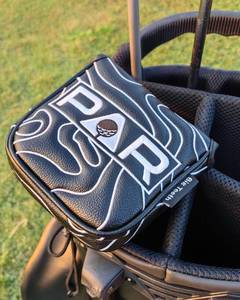 lot 43287 image: Big Teeth Golf Mallet Putter Cover Pure Black Square Mallet Putter Headcover,Magnetic Putter Cover Mallet,Heel Shafted Putter Head Cover Mallet Topographic Edition - Retail $23
