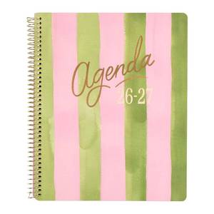 lot 43311 image: GO BIG Large-Print Planner April 2026-June 2027, 15-Month Twin-Loop-Bound Agenda Planner, Big Size, 8.5 x 11, Easy-to-Read Large Dashboard Layout, Beach Stripe Cover - Retail $20