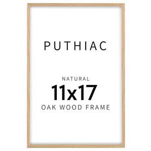 lot 43313 image: puthiac 11x17 Solid Oak Wood Picture Frame, Fits 8x12 with Mat or 11x17 Without Mat, Wall Display Only, Vertical or Horizontal, Plexi Front, 1 Pack, Natural Oak - Retail $20