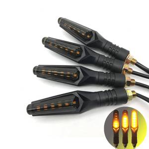 lot 43318 image: 4Pcs Universal Motorcycle turn signals 6 LEDs light Compatible With Kawasaki Honda Suzuki BMW KTM Yamaha Moped Scooter Dirt Bike MSX X-ADV R125 FZ1 Water Flowing Indicator Arrow Blinker Lights (4Pcs) - Retail $20