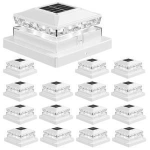 lot 60561 image: Solar Post Cap Lights, 6500K Cool White IP65 Waterproof Solar Powered Fence Light for 4x4 Wood Post & 5x5 Vinyl Fence, Deck Patio Garden Yard Outdoor Landscape Lighting, ABS Material - Retail $80