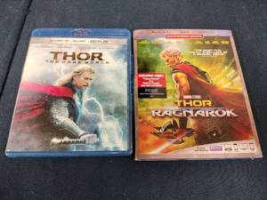 lot 62007 image: Thor the Dark World and Ragnarok Blu-ray