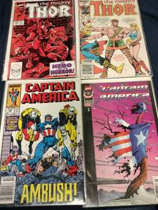 lot 62085 image: Set of 4 Comic Books - The Mighty Thor and Captain America